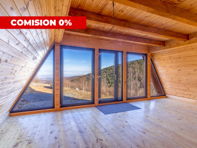 Cabana finisată A-Frame de vânzare | 1.537 mp teren | Muntele Rece I Finisel