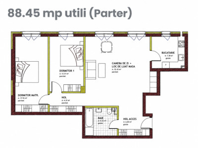 Apartament de vanzare | SU 88.45 mp | Florești